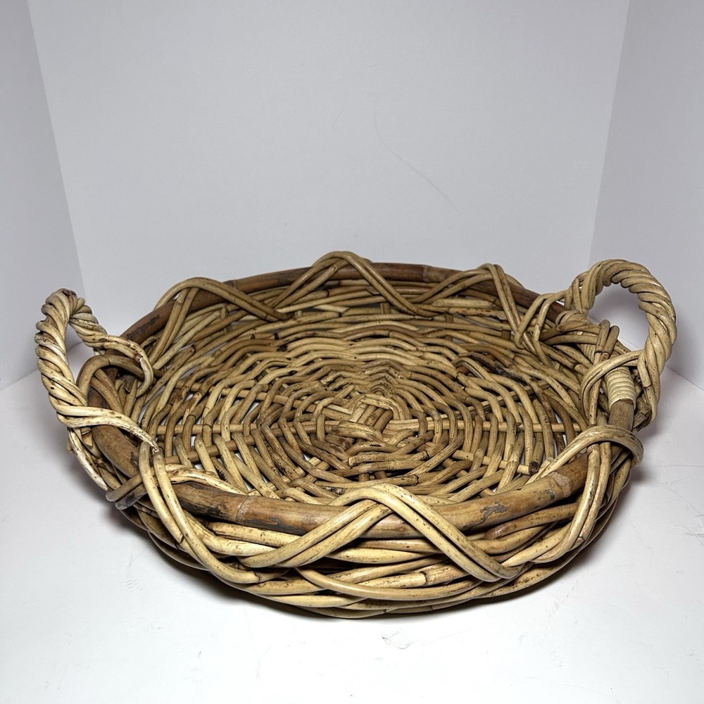 Vintage Woven Basket Tray Gallery Tray